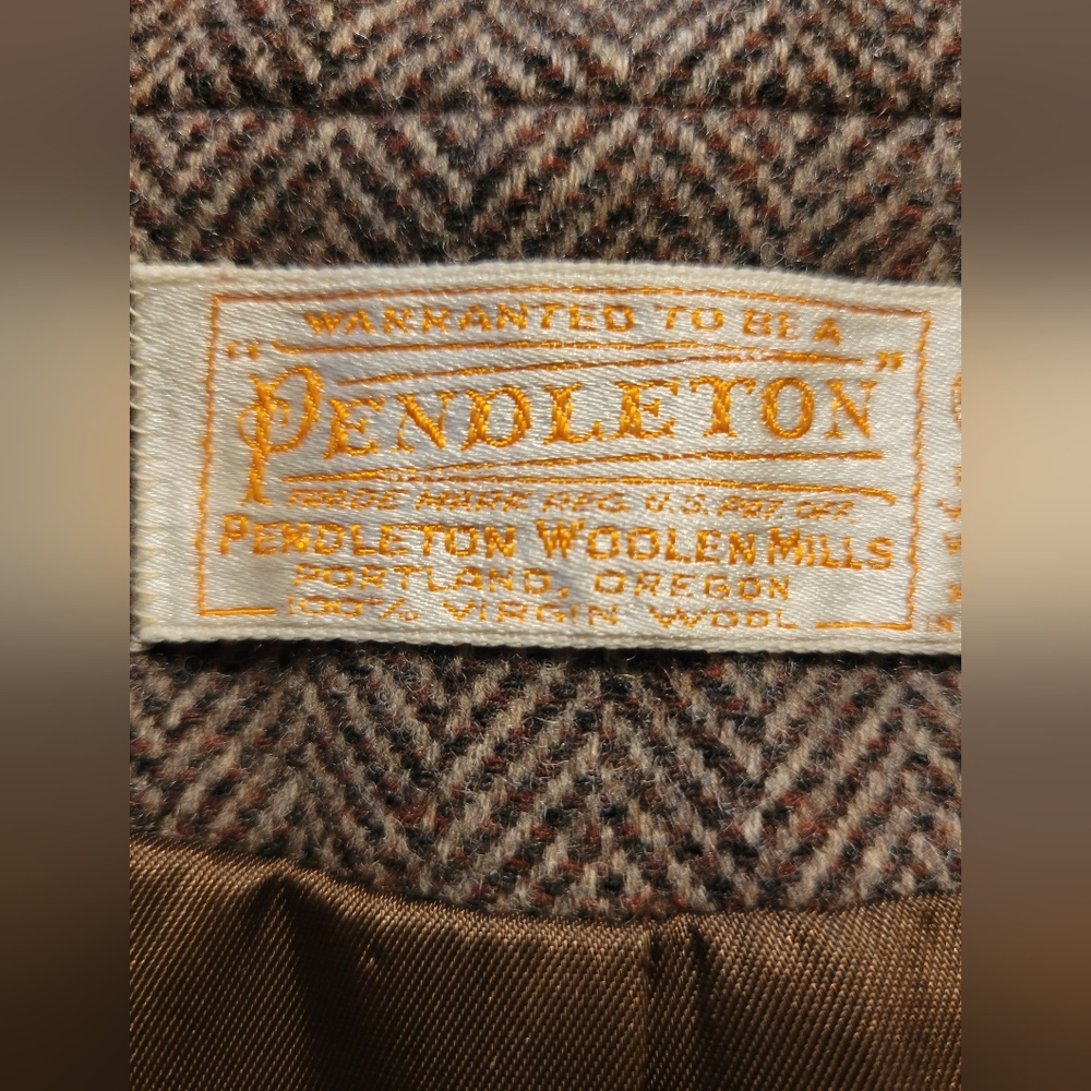 Pendleton Brown Herringbone Blazer - image 5